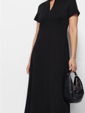 BOGO Dress Joan Vass Women's Black V-Neck Short Sleeve Maxi Dress